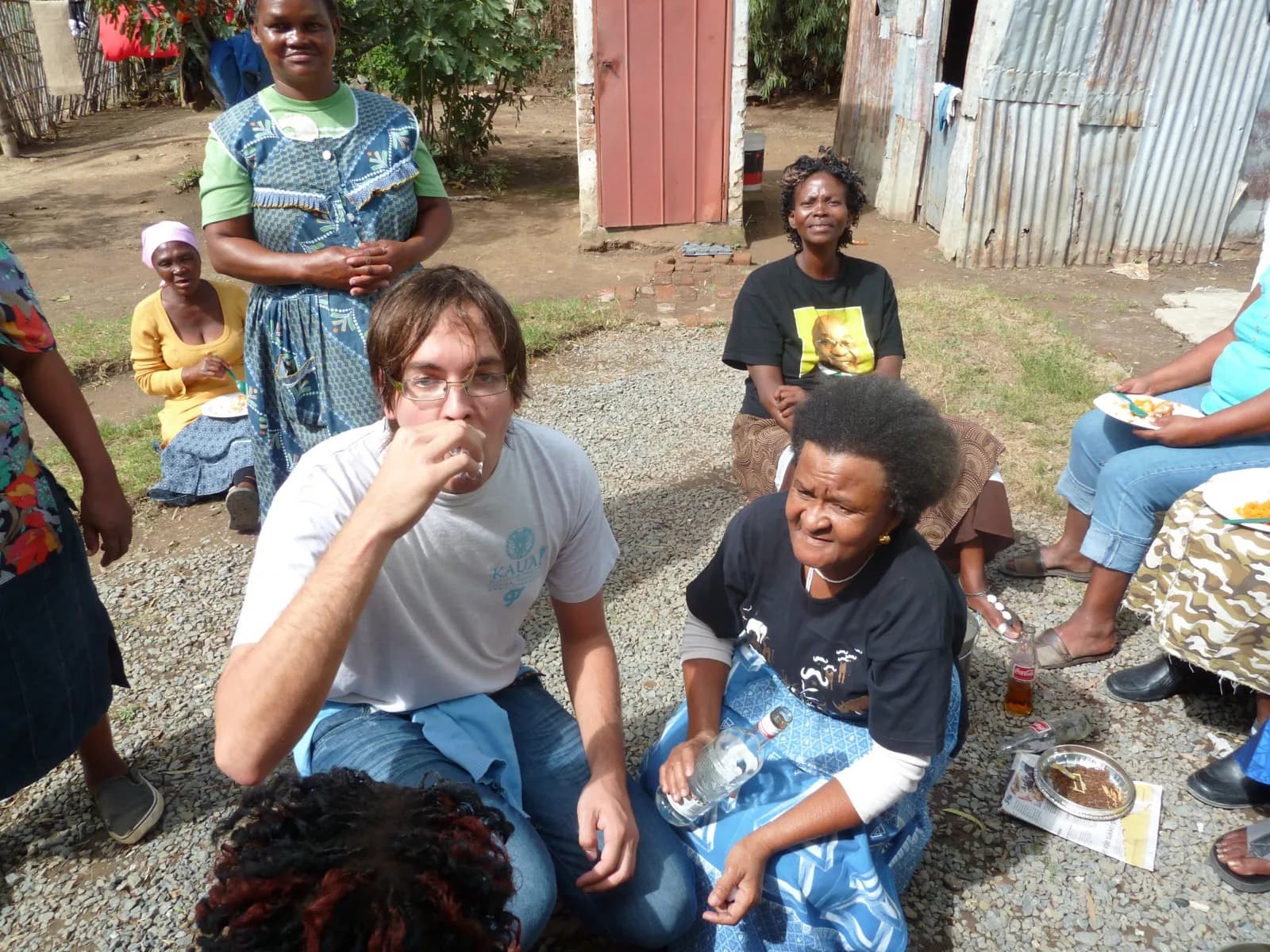 Alex with neighbours in Somerset East, South Africa